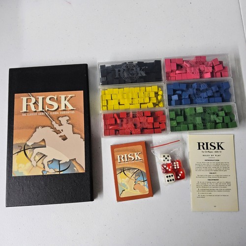 Risk Board Game Classic Global Domination Wood Bookcase Edition Complete - Picture 4 of 12