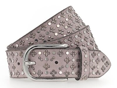 b.belt Tini Silver Leather Belt W90 Gürtel Ash Rose Neu