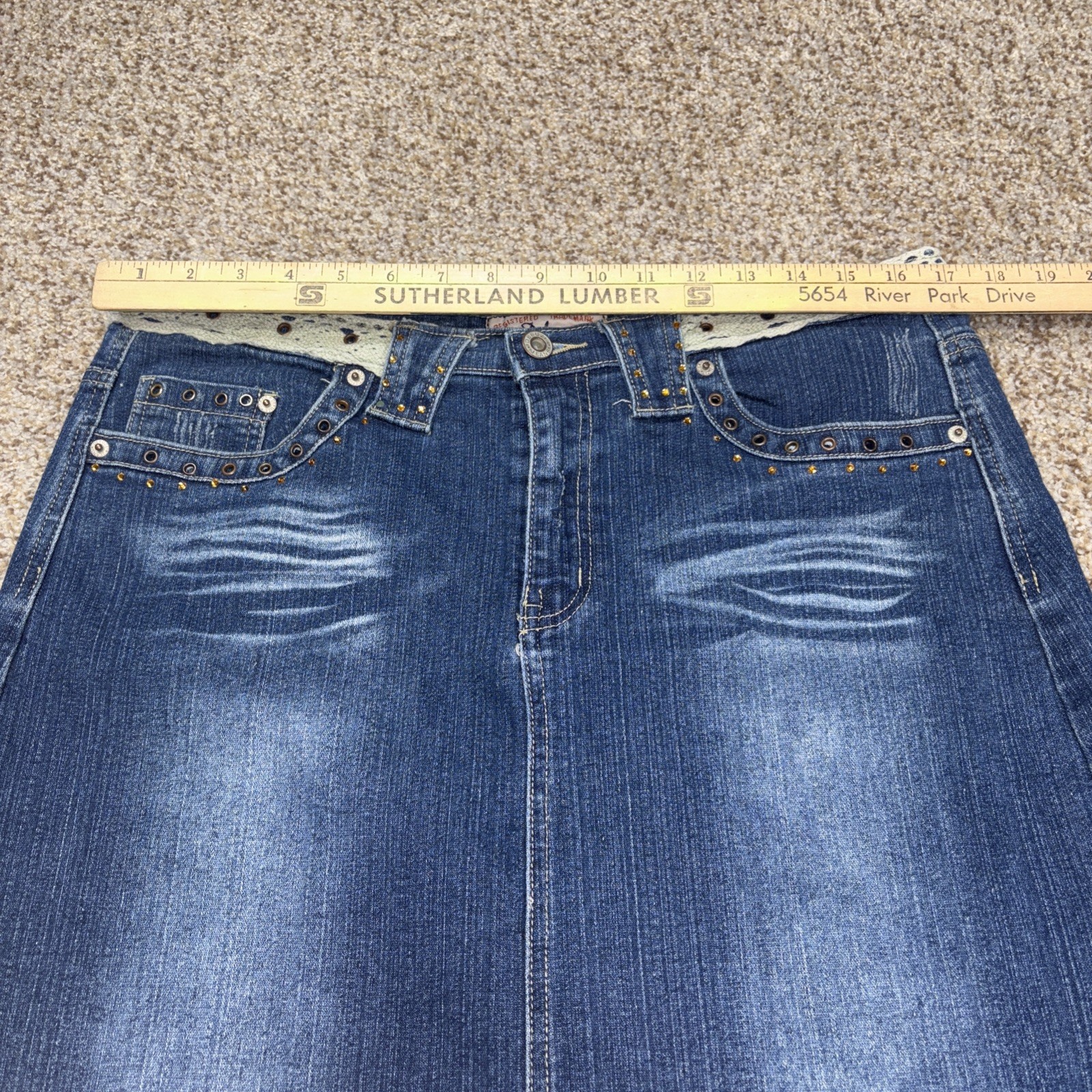 Defuze Jeans Women's Denim Midi Skirt Size 11/12 Y2K Waist 34 - View 6