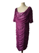 ADRIANNA PAPELL Evening Dress (18W) Red Grape, Double Lined, Shimmery