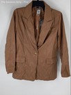 Sans Souci Womens Brown Cotton Blend Long Sleeve Single-Breasted Blazer Size S — photo 1