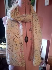 Tu Scarf with Multicolour Dots 100% Polyester Pastel Shades