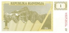 Slowenien Slovenia 1 Tolar 1990 P1 aUNC (Serie AR)