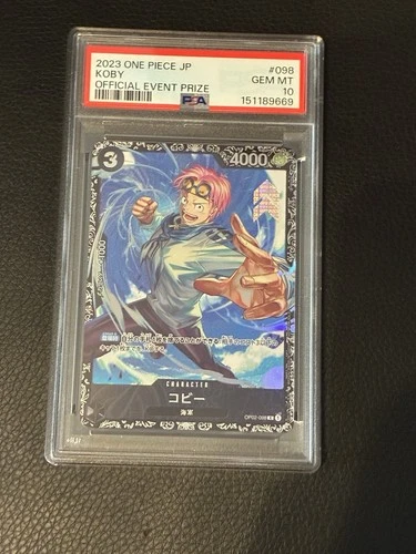 One Piece Card Japanese【Koby】PSA10 OP02-098 Official Event Prize Promo Bandai
