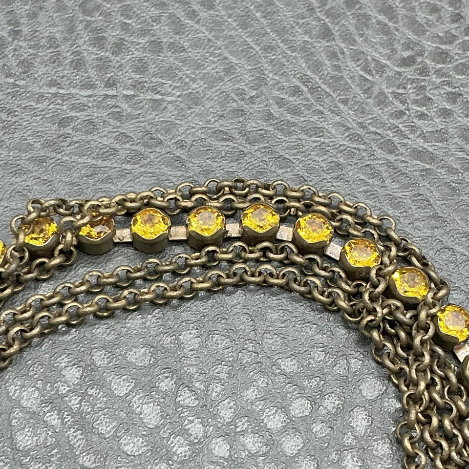 Pulsera de Cristal Sorrelli Mujer Multistrand Antigua Tono Dorado Rosa Amarillo Lazo Foto 4 de 4
