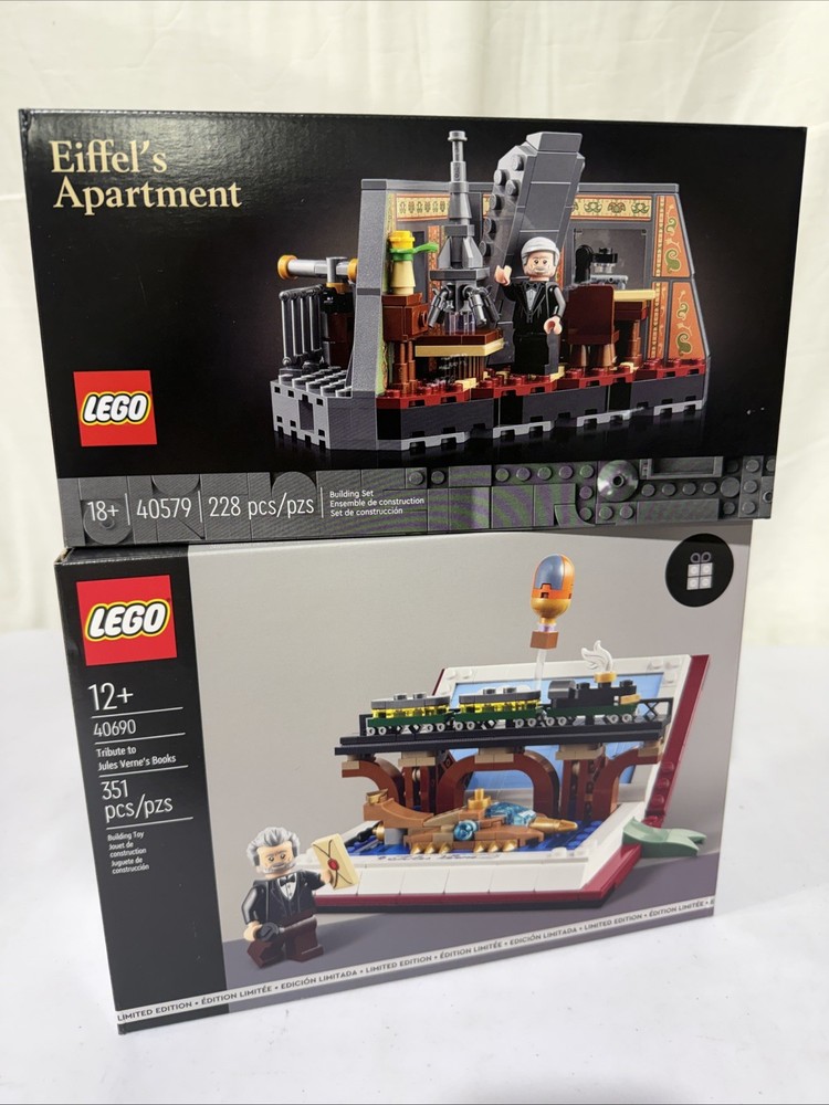 BNIB LEGO 40690: Tribute to Jules Verne & 40579: Eiffel’s Apartment - MINT