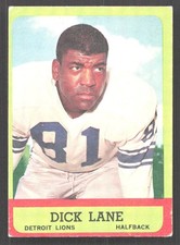 F550 - 1963 Topps - Dick Lane #32 - Detroit Lions - Halfback - Green Border