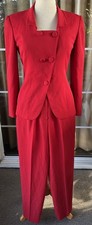 Vintage 90  s Christian Dior Red Blazer  Pant Suit Sz 2