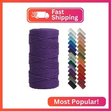 NOANTA Dark Purple Macrame Cord 3mm x 220yards, Colored Macrame Rope Cotton Rope