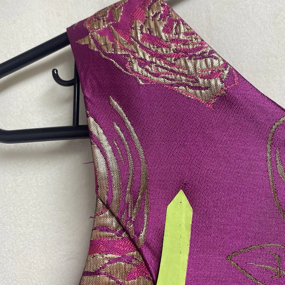 Nuevo Vestido Place Sin Mangas Jacquard Ajuste y Acampanado Niñas 16 Magenta Metálico Floral Foto 2 de 4