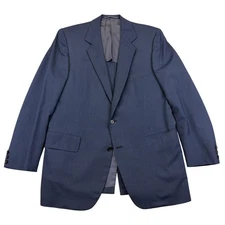 Hickey Freeman Blazer Mens 44 Regular Blue Pinstripe Two Button Suit Jacket