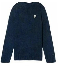 VICTORIA  S SECRET PINK LOGO BOYFRIEND OVERSIZED CREW KNIT PULLOVER SWEATER NWT