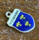 Vintage Wiesbaden Germany 800 Silver Enamel Shield Charm ESJ — photo 4