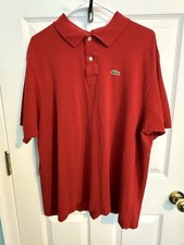 Lacoste Men's Size 8 3XL Red w/ Alligator Logo Short Sleeve Polo Shirt