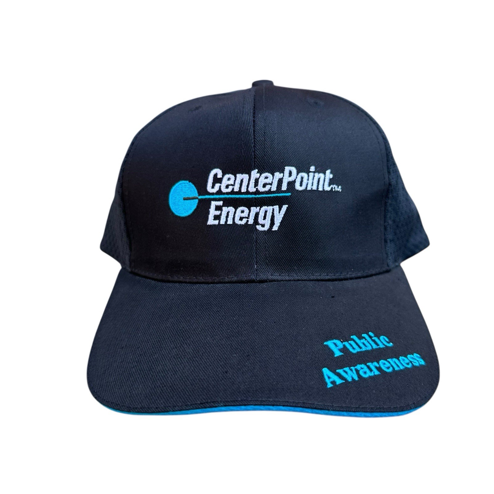Center Point Energy Baseball Cap Black Blue Embroidered Mesh Back Workwear Hat