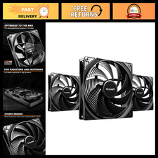 High-Speed 140mm PWM PC Case Fans - Triple Pack, Quiet Cooling Solution, Black