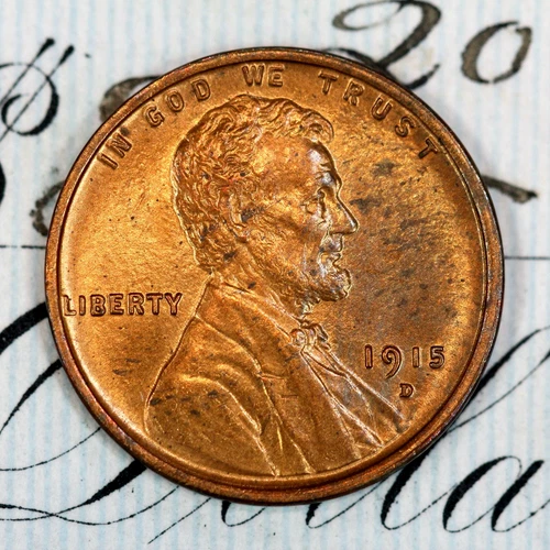 * 1915-D * SOLID+ GEM BU MS LINCOLN WHEAT PENNY * FROM ORIGINAL COLLECTION
