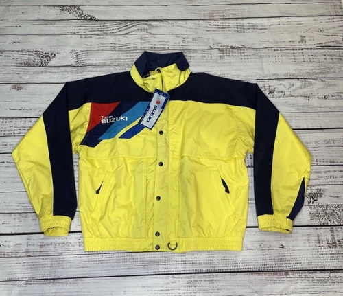 NWT 🟡 Vintage Team Suzuki Jacket Mens L LARGE Yellow 90s Motosports Bike Riding image 6