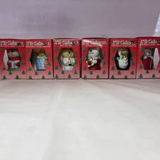 Vintage JASCO L'IL CHIMER Handpainted Porcelain Bell Christmas Tree Ornament Lot