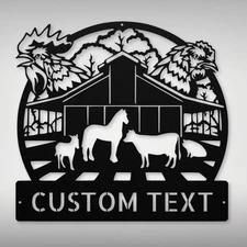 Custom Farm Animals Metal Sign Home Decor Farmer Gift Garden Animal Lovers