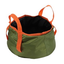 Green Collapsible Bucket With Handle Portable Folding Wash Basin