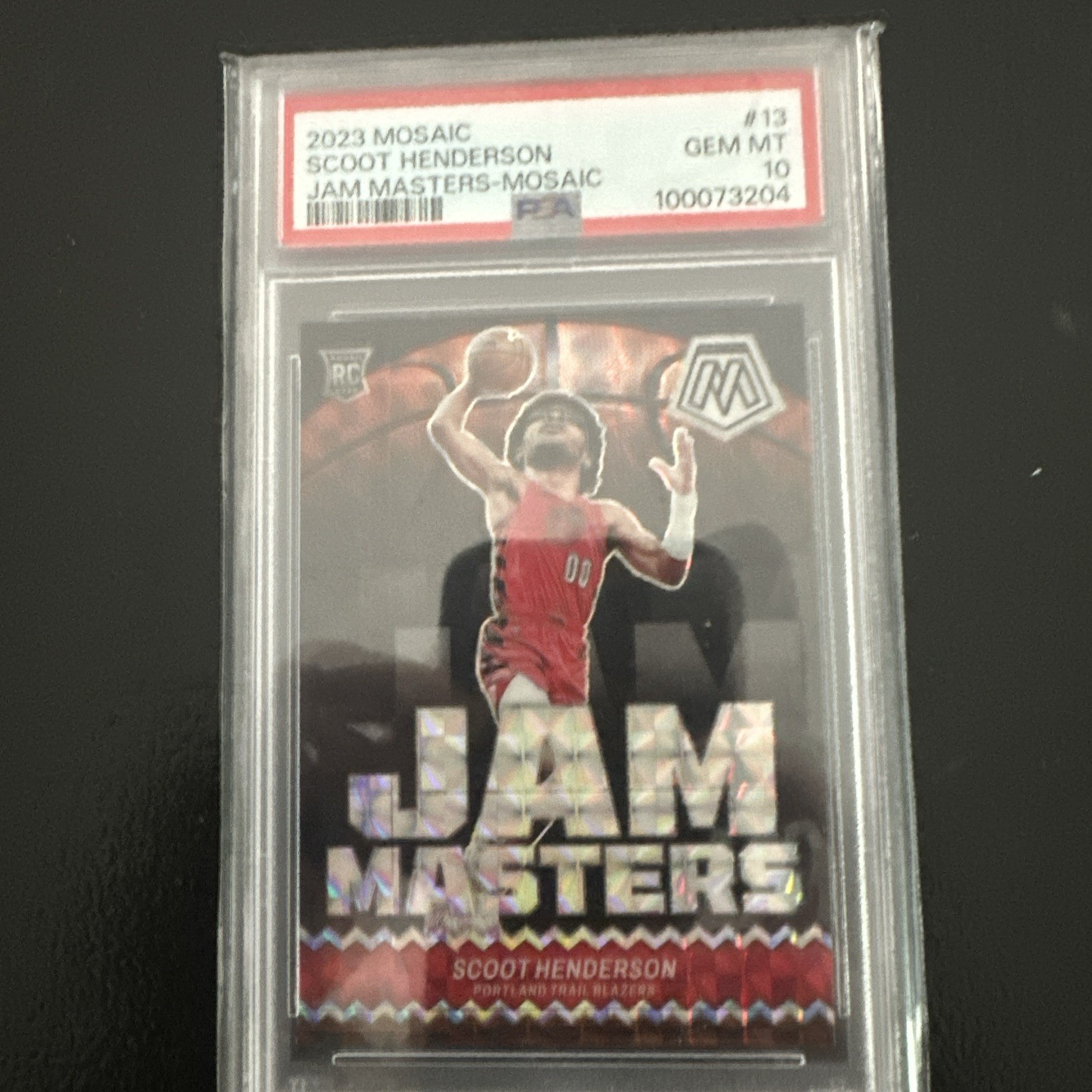 2023 Mosaic Scoot Henderson #13 PSA  10 Blazers Basketball RC JAM MASTERS Mosaic