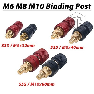 Binding Post Buchse Batterie Bindepfosten M6 M8 M10 Gewinde Messing Säulenklemme