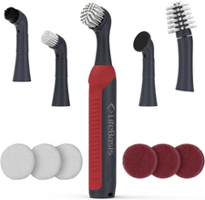 Rechargeable Power Scrubber 11-Piece Kit, Cordless Electric Cleaning Brush, IPX7