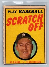 1970 Topps Scratch Off Al Kaline HOF Detroit Tigers Baseball Card Scratched