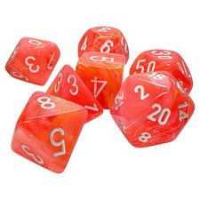 Chessex Mega-Hedral  Festive Dahlia Polyhedral with White Numbers - Set of 7