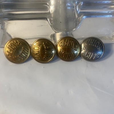 Union Pacific Uniform Knopf Menge 4 Fabrikat/Typen alle Größen 7/8'' Vintage