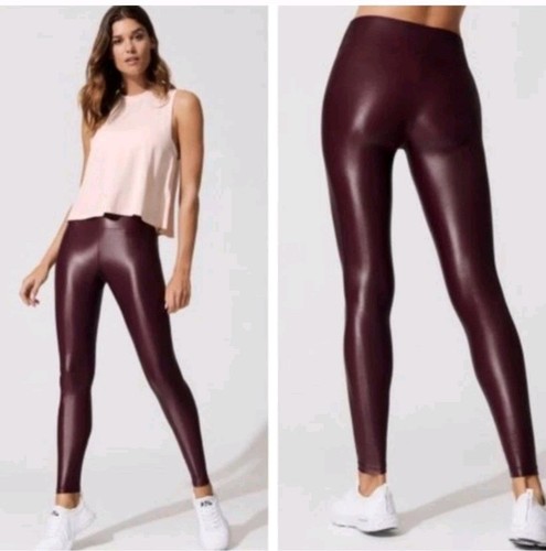 Carbon38 Leggings Small Wine Takar Shine High Rise Ankle Nylon Lycra Activewear