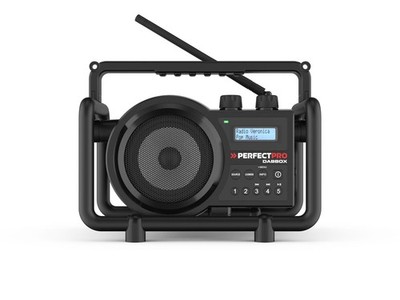PerfectPro Baustellenradio DABBOX mit Netzbetrieb oder 4x C Akku-Batterien