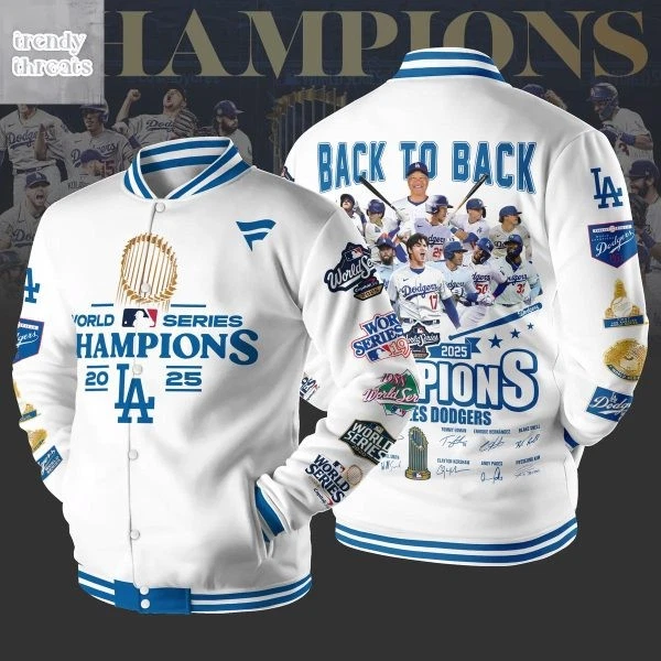 LA Dodgers Back To Back World Series Champions Baseball Jacket