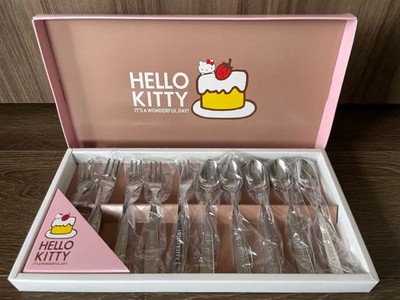 Hello Kitty Retro Cutlery Set of 10 Durable Stainless Steel Forks Spoons W/Box