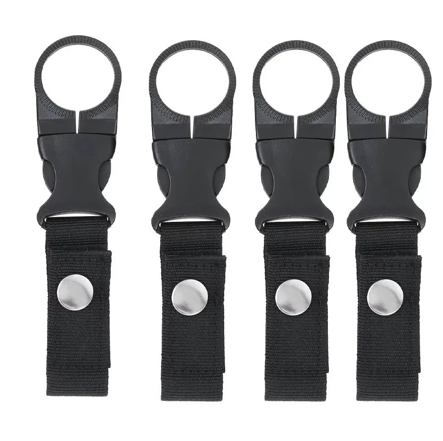 4pcs Webbing Buckle Hook Water Bottle Holder Clip: Outdoor EDC Carabiner Belt