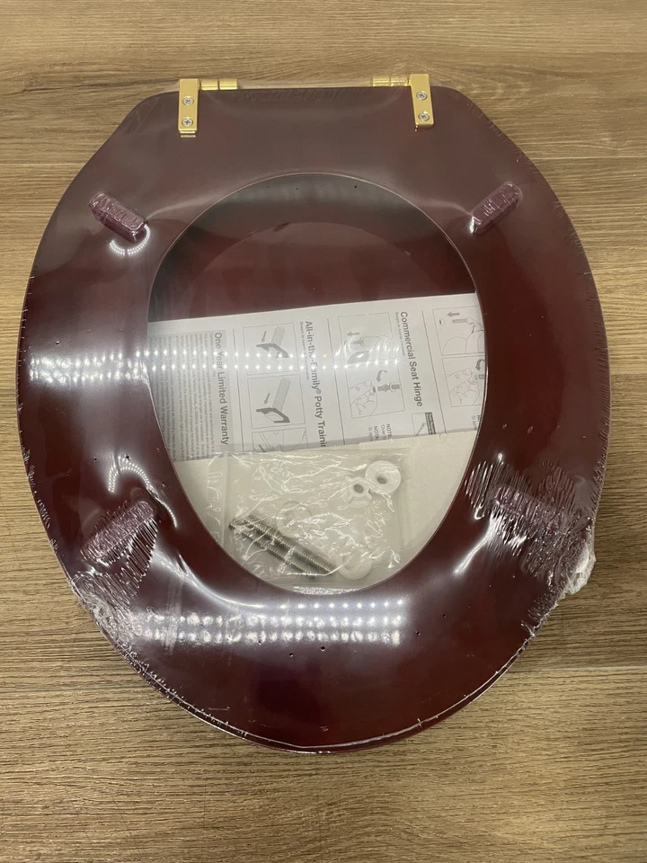 Signature Hardware 153868 Luxury Mahogany Oak Elongated Closed-Front Toilet Seat - Image 2 of 3