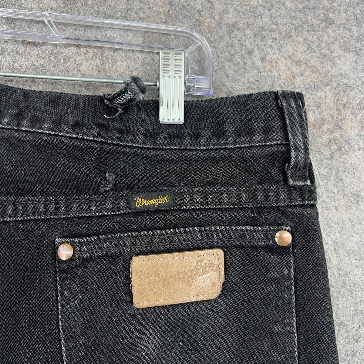 Wrangler 936WBK Jeans Mens 38x32 Black Charcoal Denim Slim