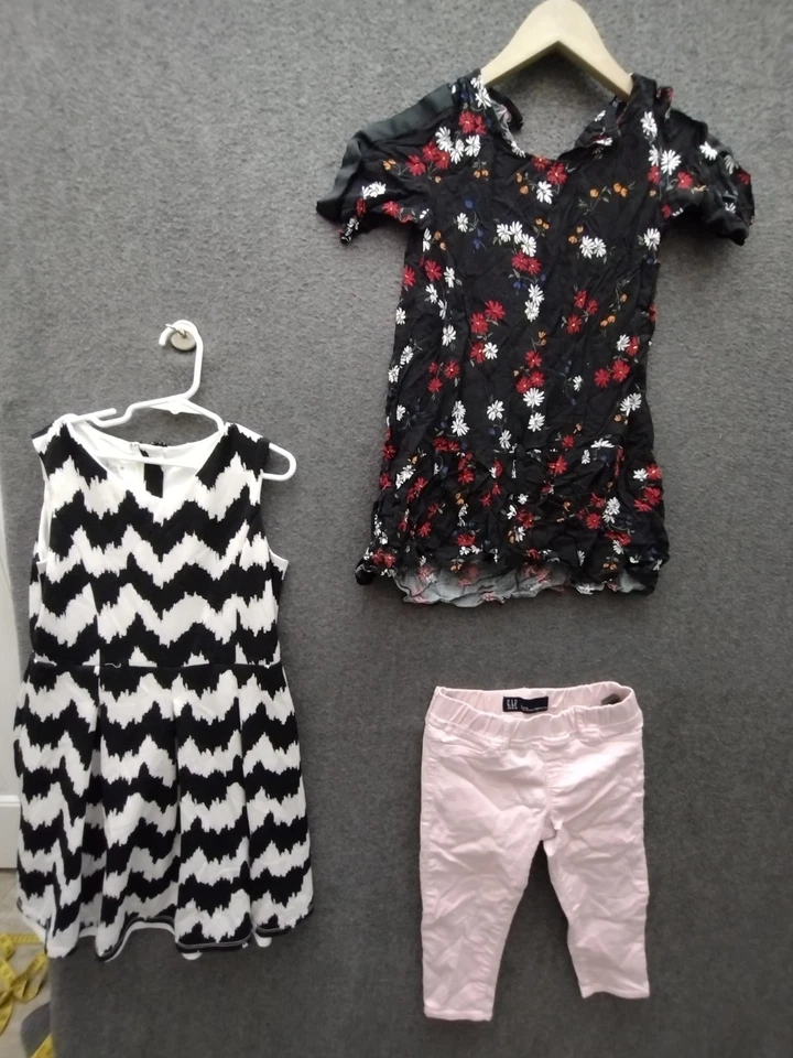 Assorted Brands 3-Pack Girls Blouse + Dress Size 10 + Elastic Waist Pants Size 7 - Image 3 of 4