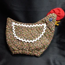 Chicken Rooster shaped Bread Basket Cover 12 X 8 in