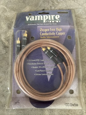 1 PAIR VAMPIRE WIRE 1.5 Meter CABLES Stereo Interconnects CC Series