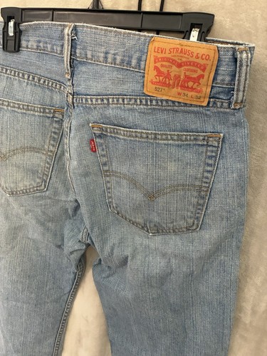 Levis 527 Mens 34x32 Blue light Wash Boot Cut Denim Cowboy work Western rodeo - Picture 14 of 18