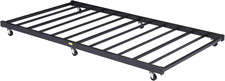 Twin Trundle Bed Frame Only/Roll Out/Enhanced & Up-Graded Metal Slats Support wi