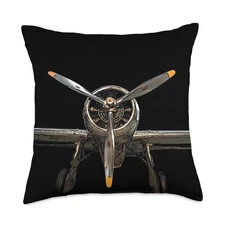 Airplane Propeller Front View Single Engine Throw Pillow