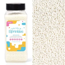White Nonpareils Sprinkles, Food Grade 1.54 LB Bulk, Sujoygar, for Cake