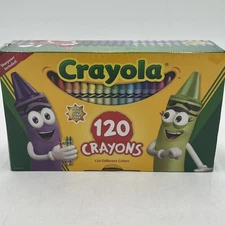 BRAND NEW in SEALED PLASTIC!!! Crayola 120ct Box of Crayons With Sharpener