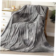 Cooling Throw Blanket for Night Sweats Decorative Tie 50" 70" Grey Watercolor