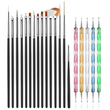 20pcs Nail Art Design Tools, 15pcs Painting Brushes Set with 5pcs Dotting Pen...