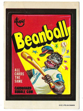1973 OPC Canada Wacky Packages 3rd Series 3 BEANBALL CARDS white back vg