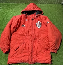 Vintage Indiana Hoosiers IU Puffer Winter Coat Jacket Mens Large Apex One